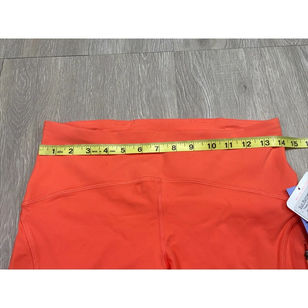 New Lululemon Sun Runner Crop Leggings Coral Color Womens 8 Running Yoga Active
